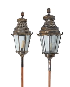A pair of Continental processional lanterns