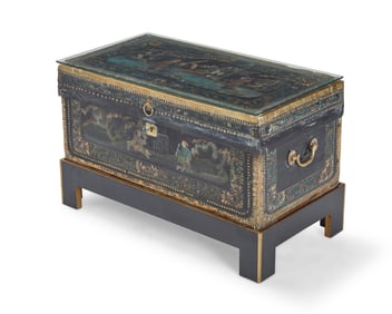 An East Asian painted chest