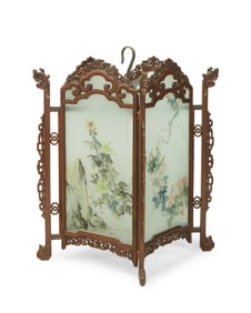 A Chinese carved hardwood hanging lantern