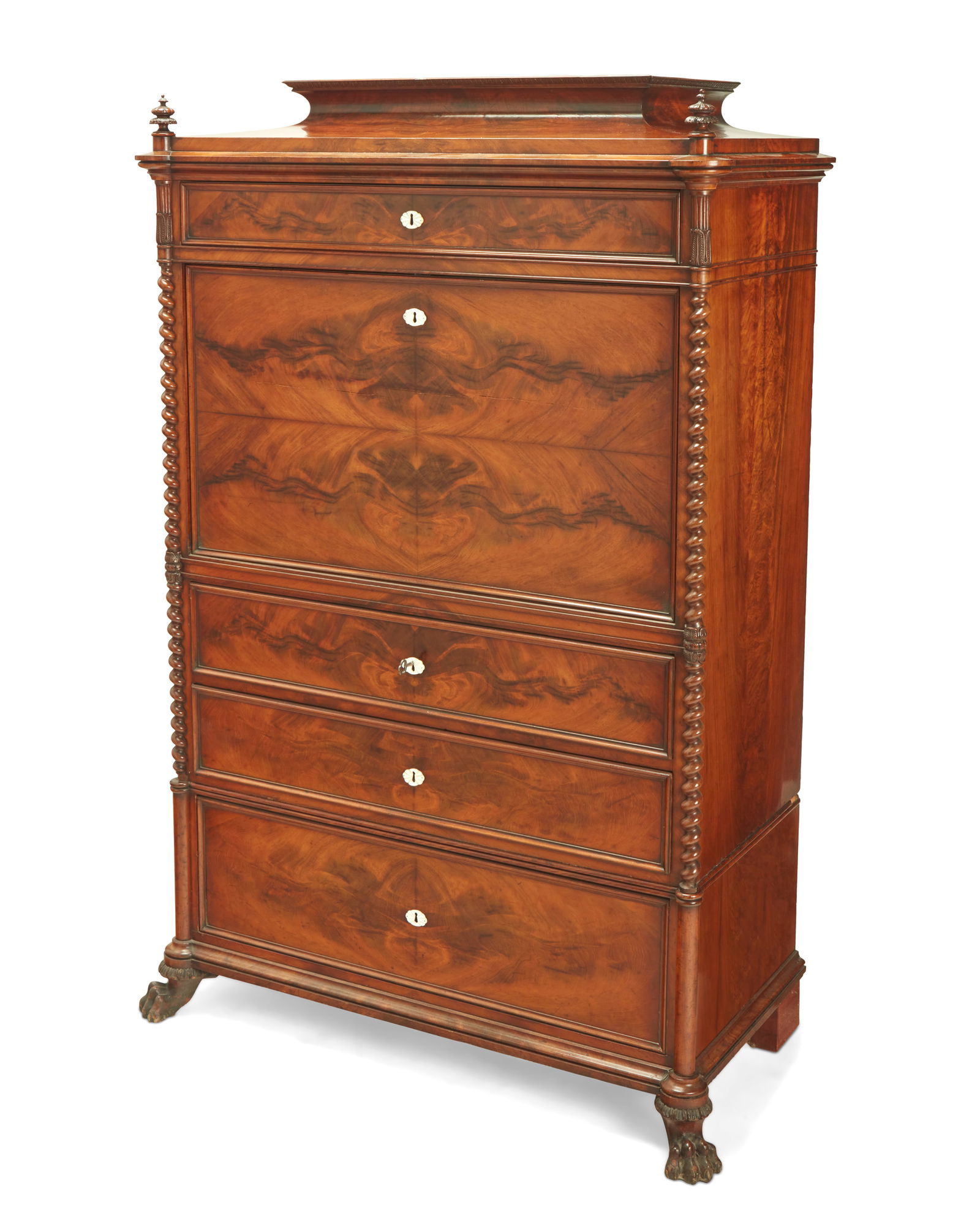 A Continental walnut drop-front secretary (1 of 11)