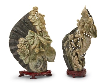 Two Chinese hardstone carvings