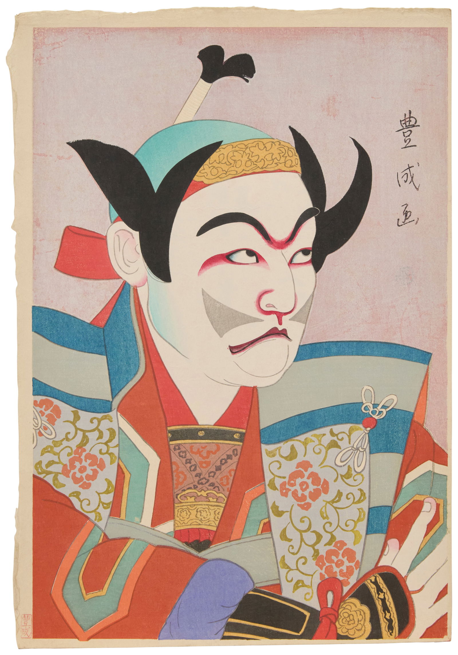 Yamamura Koka (Toyonari) (1885-1942), "Ichikawa Ennosuke II as Hayami Tota" from "Flowers of the: Yamamura Koka (Toyonari)(1885-1942)"Ichikawa Ennosuke II as Hayami Tota" from "Flowers of the Theatrical World," 1921Woodcut in colors with silver mica on paperFrom the edition of