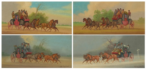 William Rowland (Late 19th/Early 20th century), A set of four coaching scenes