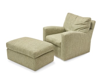 An A. Rudin swivel chair no. 628 and ottoman