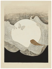 Reika Iwami (1927-2020), Moon and butterfly, 1973