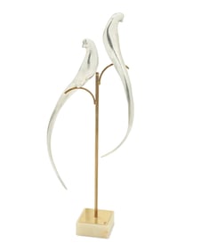 A Curtis Jere sculpture of two birds