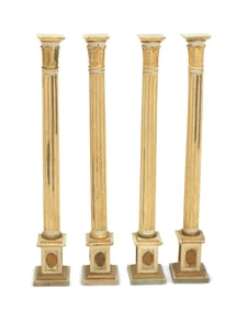Four Neoclassical carved wood columns