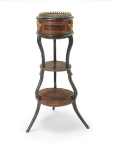 A French marquetry and ebonized wood jardiniere