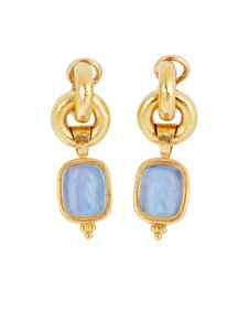 Elizabeth Locke: A Pair of 18K Gold and Intaglio Earrings