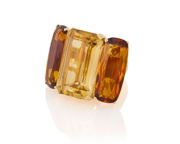 A Gold and Citrine Ring