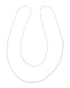 A White Gold and Diamond Long Chain