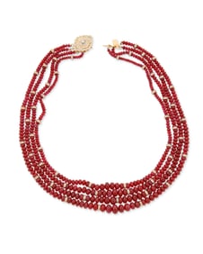 A Gold, Ruby and Diamond Necklace