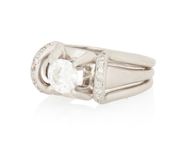 A Platinum and Diamond Ring