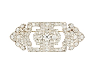 An Art Deco Platinum and Diamond Brooch