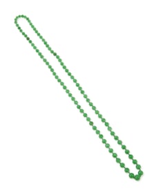 A Jadeite Jade Bead Necklace