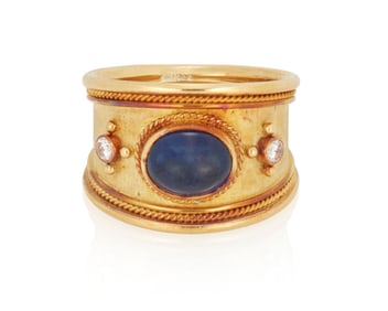 A Gold and Sapphire Ring