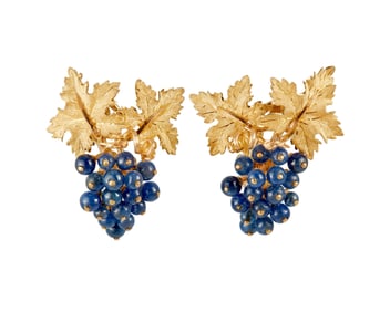 Buccellati: A Pair of 18K Gold and Sapphire Earrings