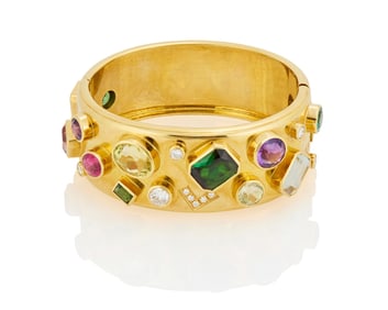 An 18K Gold and Gem-Set Bracelet