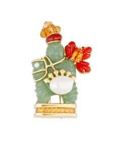 An 18K Gold and Gem-Set Brooch