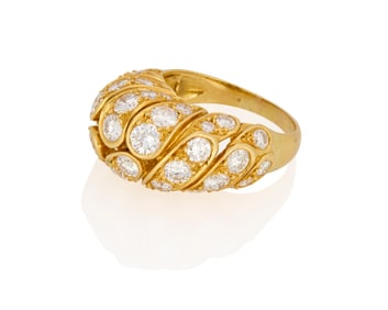A Gold and Diamond Ring
