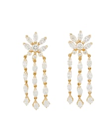A Pair of 18K Gold and Diamond Earrings