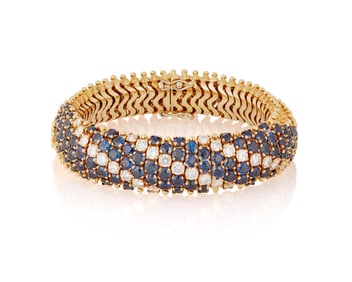 An 18K Gold, Sapphire and Diamond Bracelet