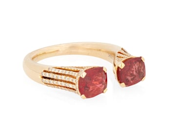 An 18K Gold and Red Spinel Ring