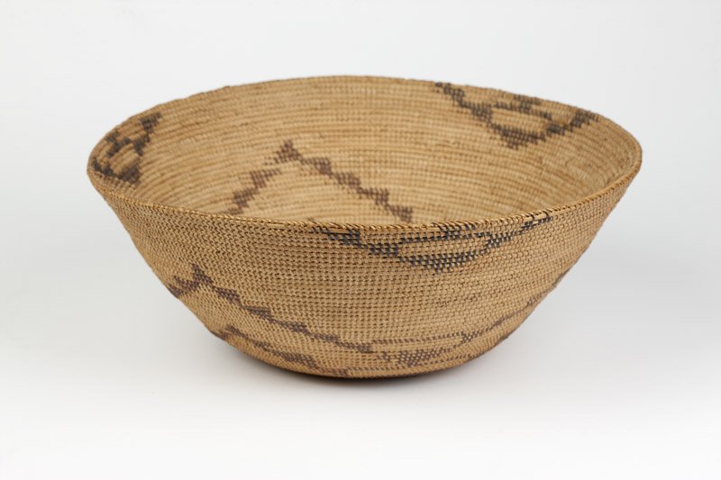 A large Paiute gathering basket: Early 20th century, of wide bowl form, decorated with stepped bands, 7.5'' H x 19'' Dia., est:$800/1200