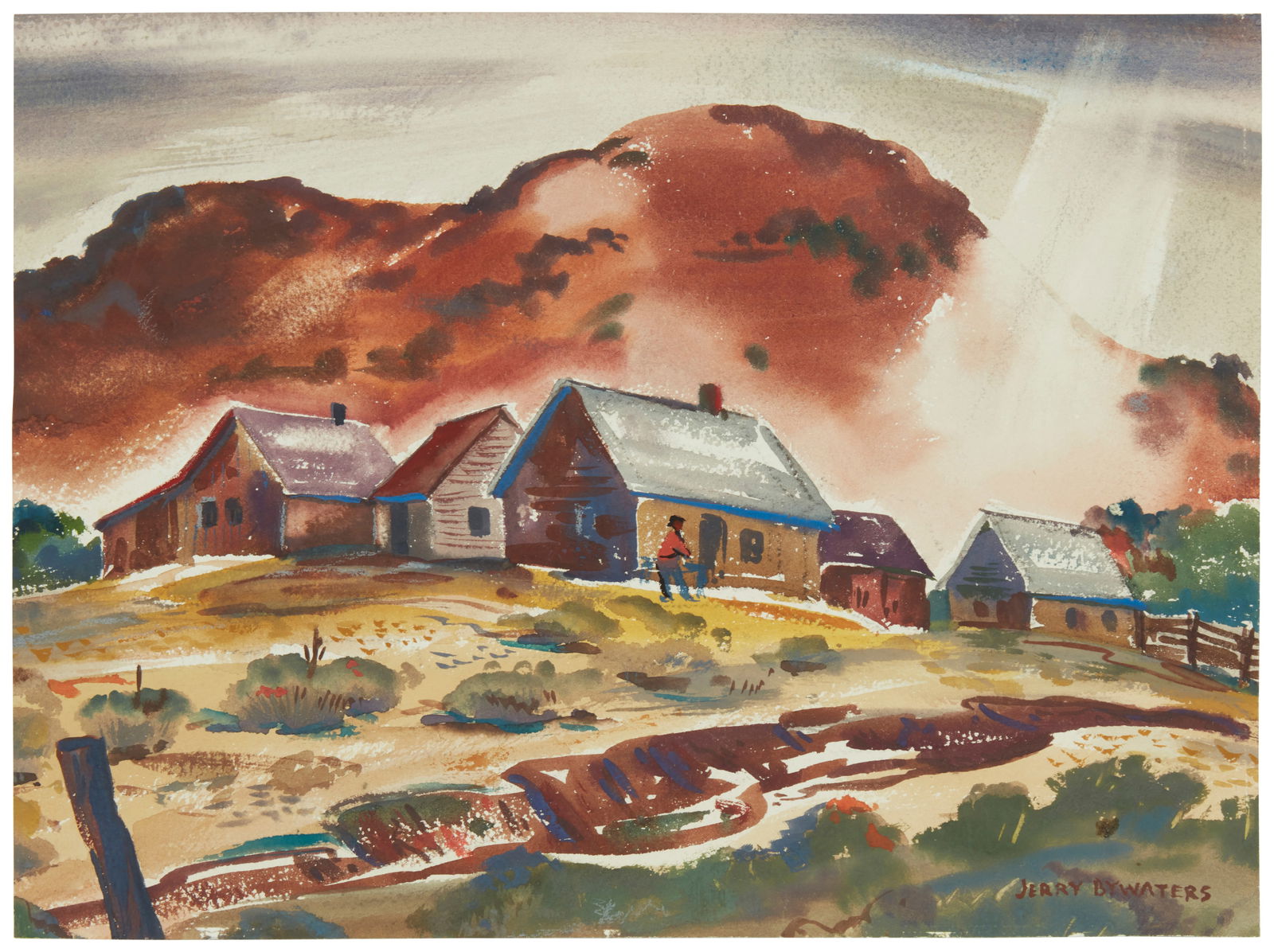 Jerry Bywaters (1906-1989), Farm houses in the foothills (1 of 7)