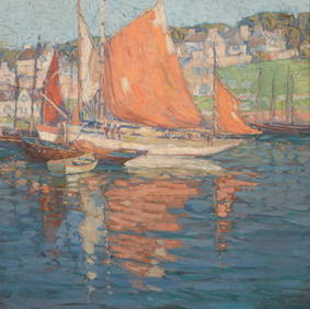 Edgar Alwin Payne (1883-1947), "The Orange Sail (Concarneau, France)" (1 of 7)