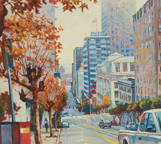 John Comer (b. 1948), "Foggy Morning, California Street," 2000 (1 of 7)