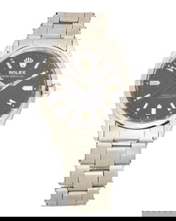 Rolex: A Stainless-Steel Oyster Perpetual Watch: Rolex: A Stainless-Steel Oyster Perpetual Watch Dial:†30 mm, black with baton hour markers Model:†6565 Case:†stainless-steel, screw down case back Case number:82909 Closure:†stainless-steel