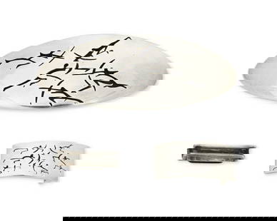 Antonio Pineda: Two Lascaux-motif Mexican Sterling Silver Belt Buckles: Antonio Pineda: Two Lascaux-motif Mexican Sterling Silver Belt Buckles Antonio Pineda (1919-2009) Circa 1953-1979; Taxco, Mexico Each with crown mark for Antonio Pineda; further variously stamped:
