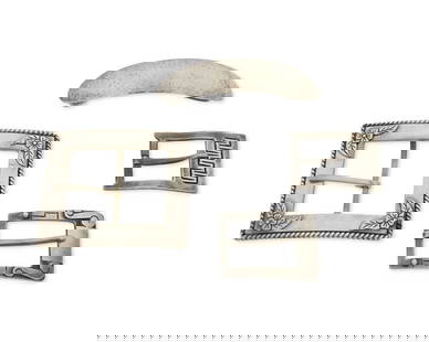 A Group of Silver Accessories: A Group of Silver Accessories Mid/late 20th century Each variously marked for maker and for sterling Comprising an Allen Adler hammered sterling silver hair clip, together with three Mexican silver