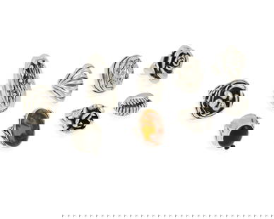 A Group of Sterling Silver Rings: A Group of Sterling Silver Rings Four variously marked for sterling; two with makers marks: G [likely Samuel Greatwalker LaFountain, b. 1986, Dine/Chippewa] / JAC [with pictograph; possibly for John