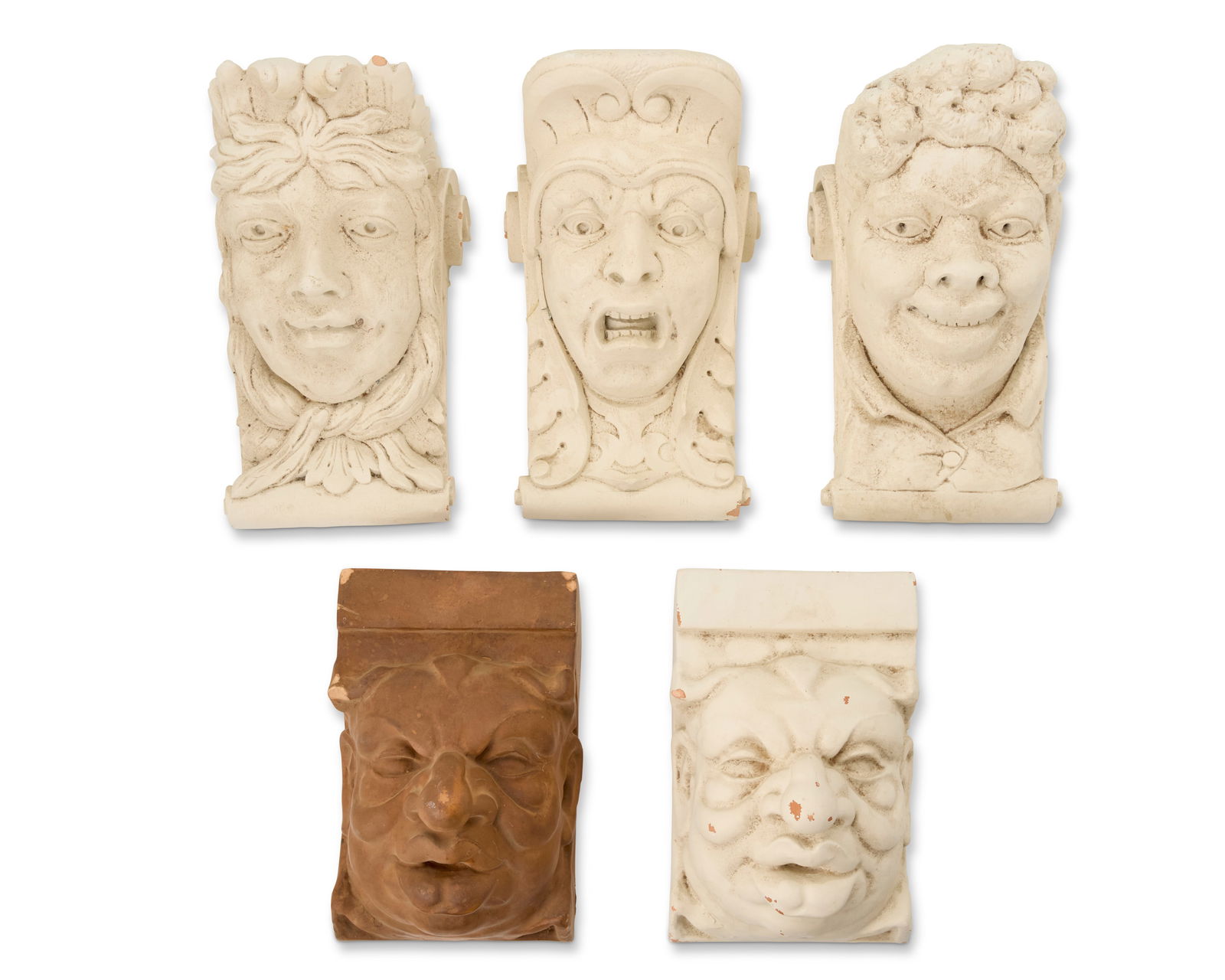 A group of ceramic corbel busts (1 of 4)