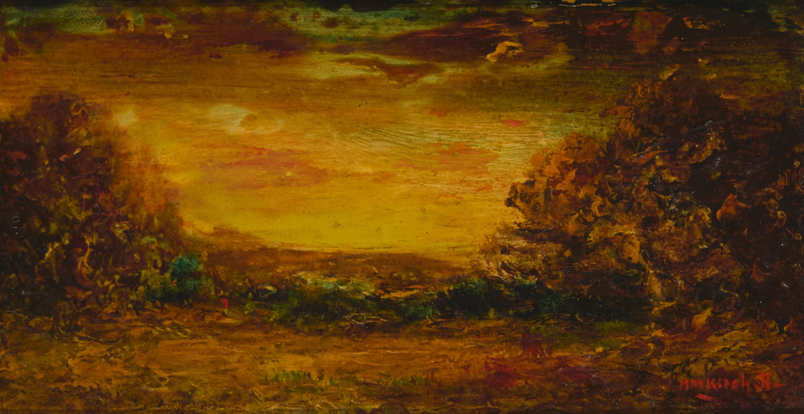 Hudson Mindell Kitchell (1862-1944), Tonalist landscape at sunset (1 of 6)