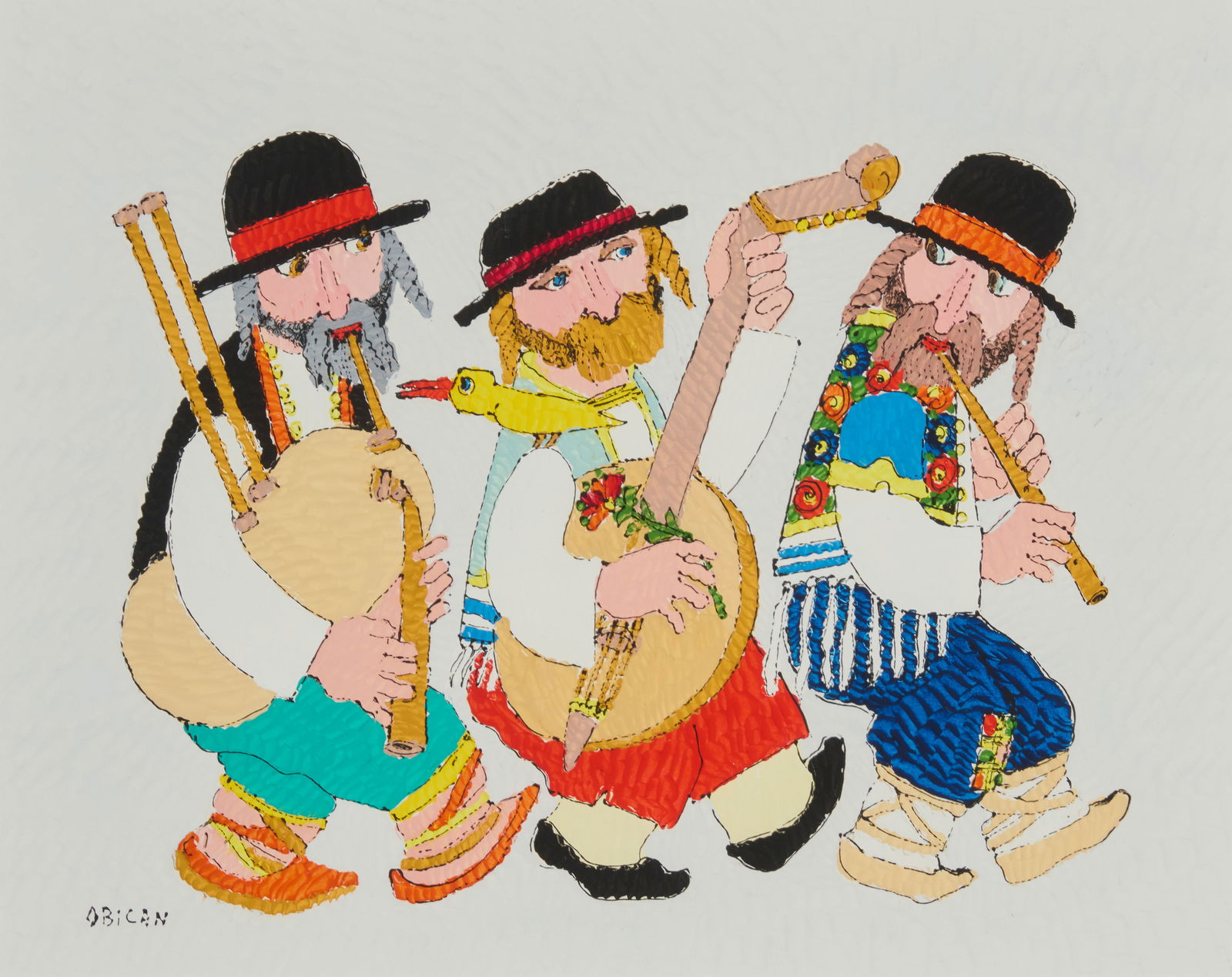 Jovan Obican (1918-1986), Three musicians, 1986 (1 of 5)