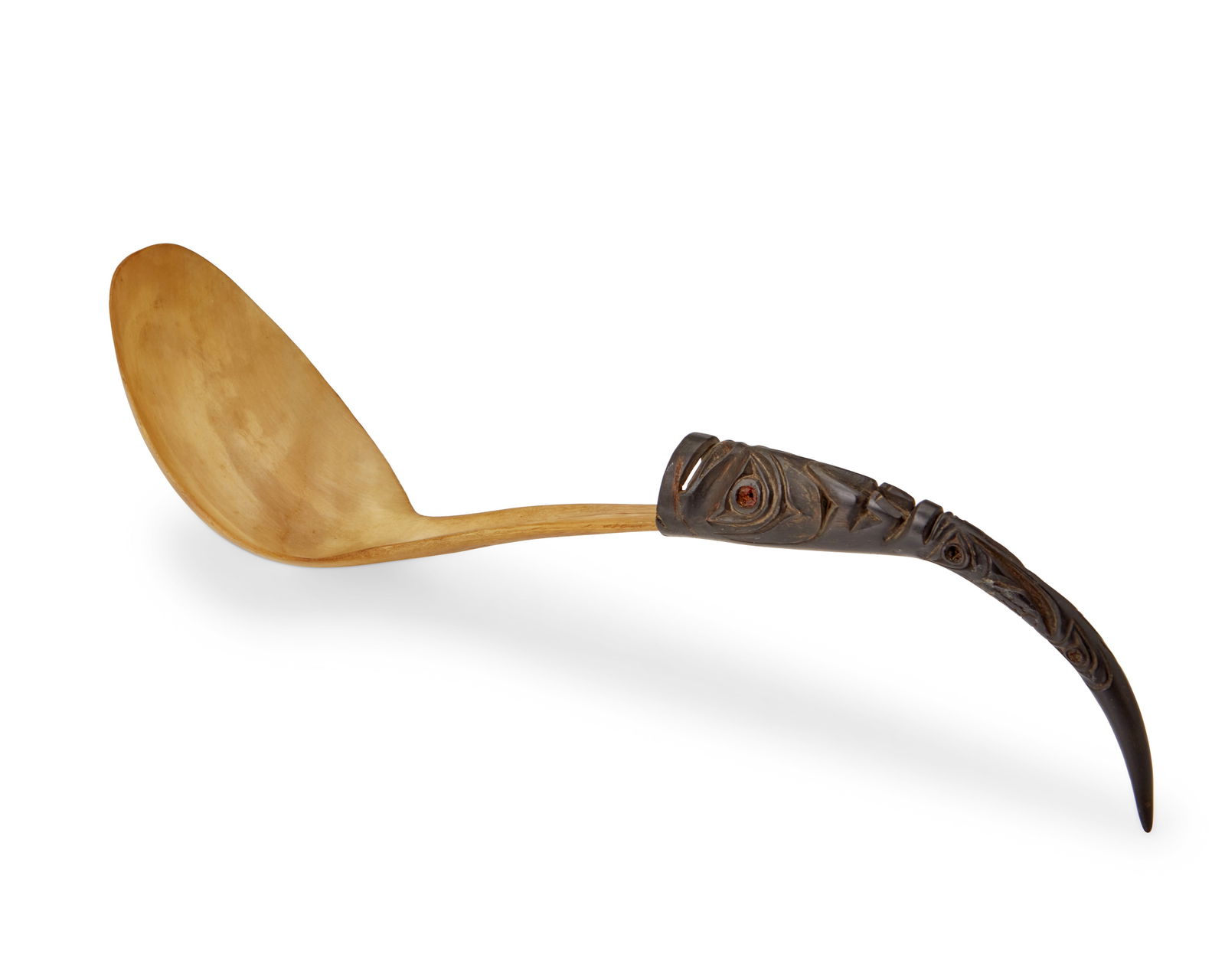 A Northwest Coast carved horn spoon