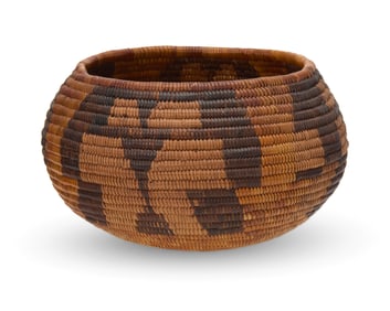 A polychrome California Mission basket