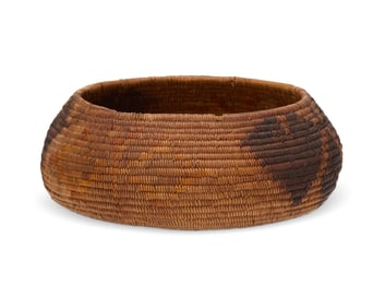 A polychrome California Mission pictorial basket