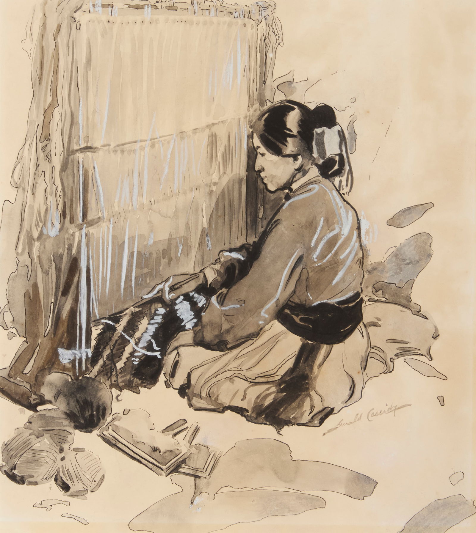 Gerald Cassidy (1879-1934), Navajo weaver (1 of 11)