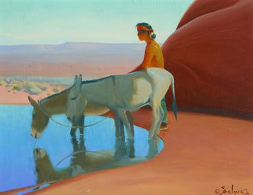 Gerard Curtis Delano (1890-1972), "Navajo Boy and his Burros"