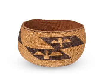 A polychrome Hupa/Yurok/Karuk basketry bowl