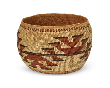 A polychrome Hupa/Yurok/Karuk basket