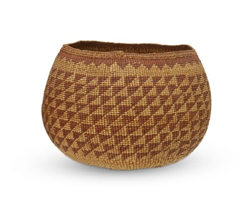 A polychrome Hupa/Yurok/Karuk basket