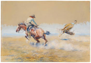 Charles Marion Russell (1864-1926), "At the End of the Rope," 1919