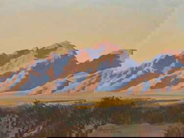 Maynard Dixon (1875-1946), "Catalinas at Sundown" (Arizona), 1943