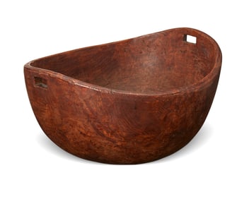 An Iroquois carved burlwood bowl
