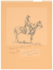 Olaf Wieghorst (1899-1988), "Thank You Note (Cowboy on horse)," 1960